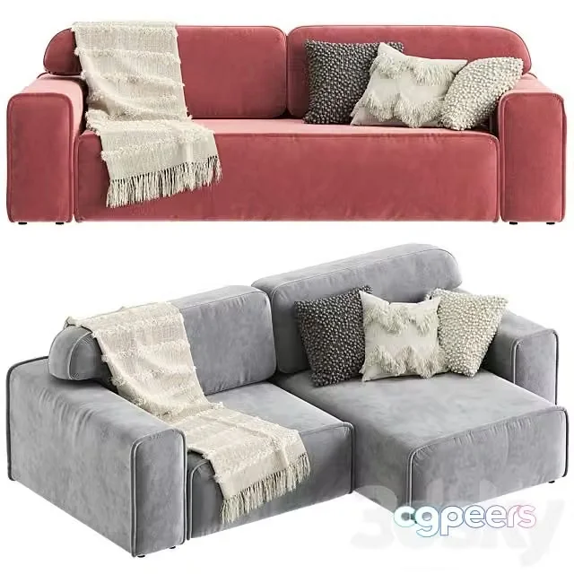 3ds Max Free – Straight and Corner Sofa