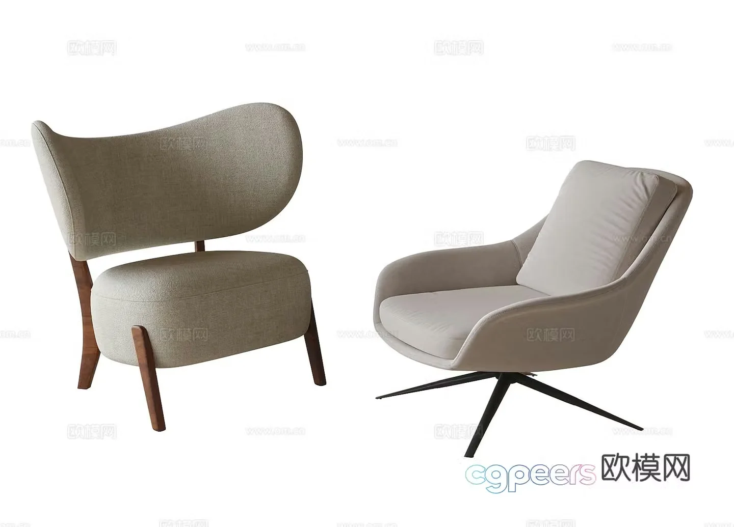 Modern leisure chair sofa chair 3d model