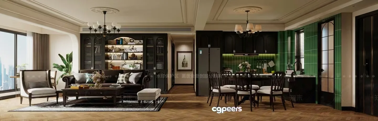 Modern Living Room 3D Model – 19834 – VRAY Render