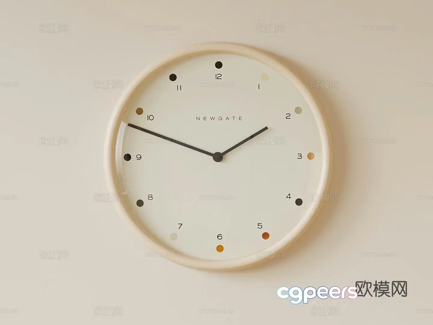 020 watch modern creamy watch 3d model
