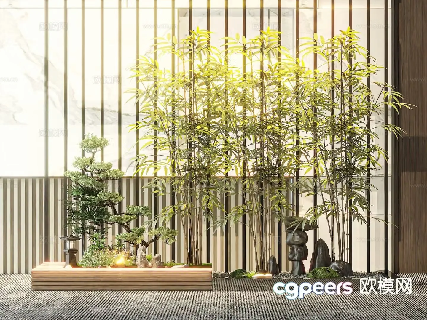 Modern interior landscape 3d model