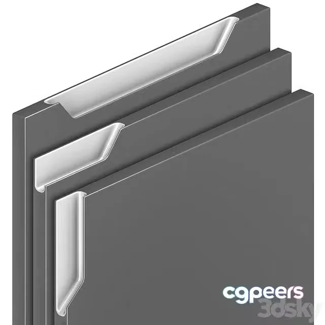 3ds Max Free – Integrated handle. kitchen facade
