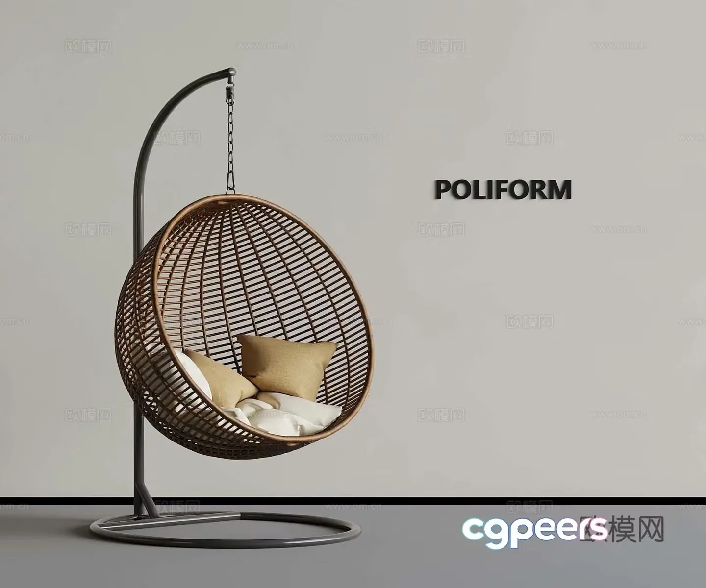 Modern hanging chair Indoor hanging chair 3d model