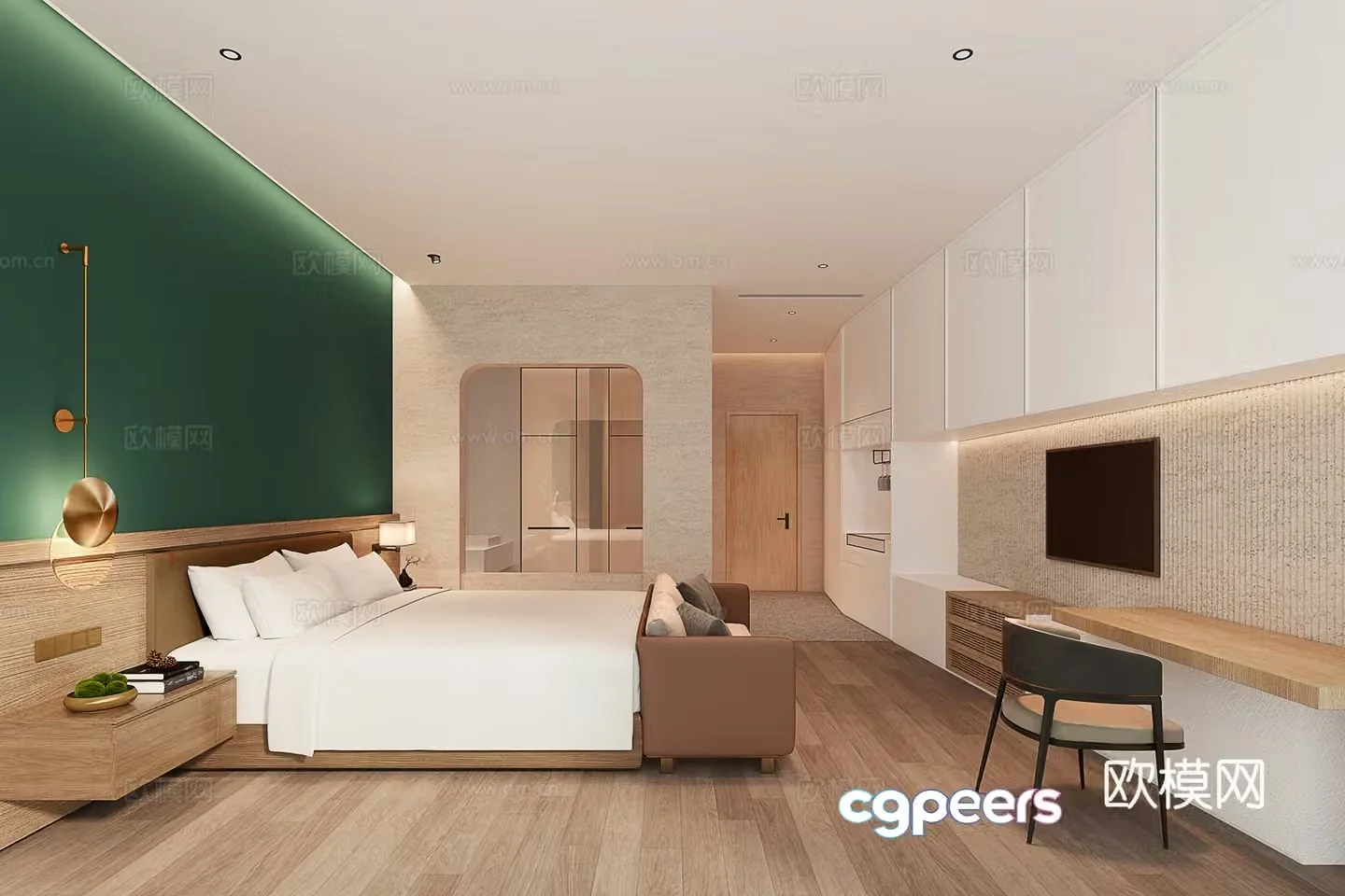 Modern hotel room 3d model