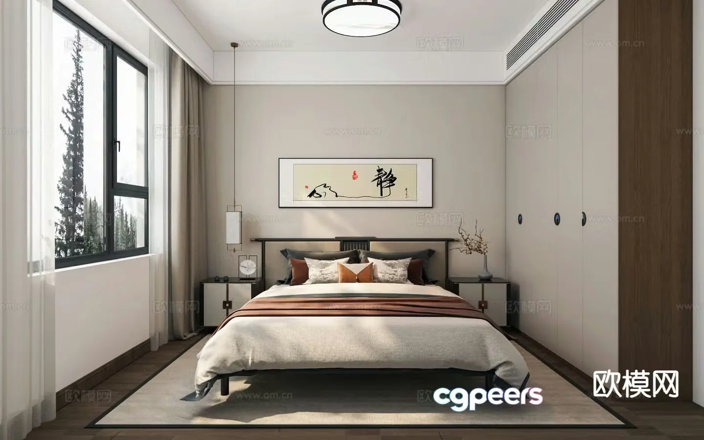 New Chinese style bedroom master bedroom 3d model