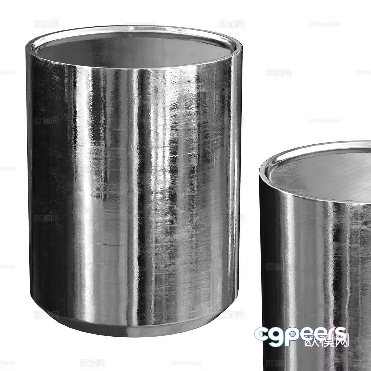 Modern light luxury metal edge table round table 3D model
