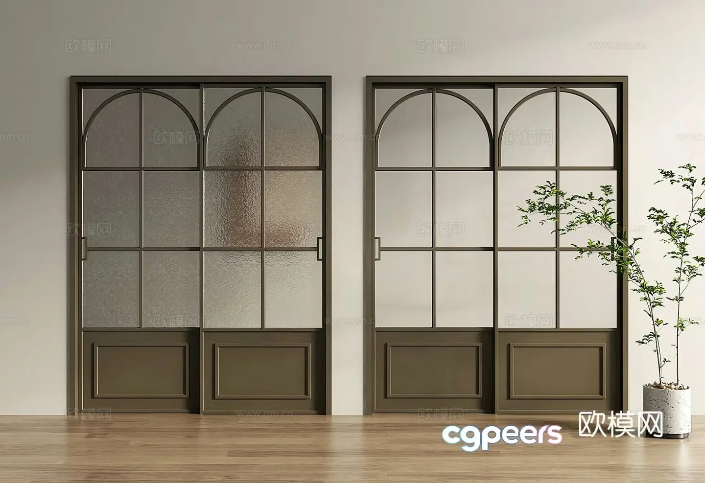 American sliding door French sliding door 3D model