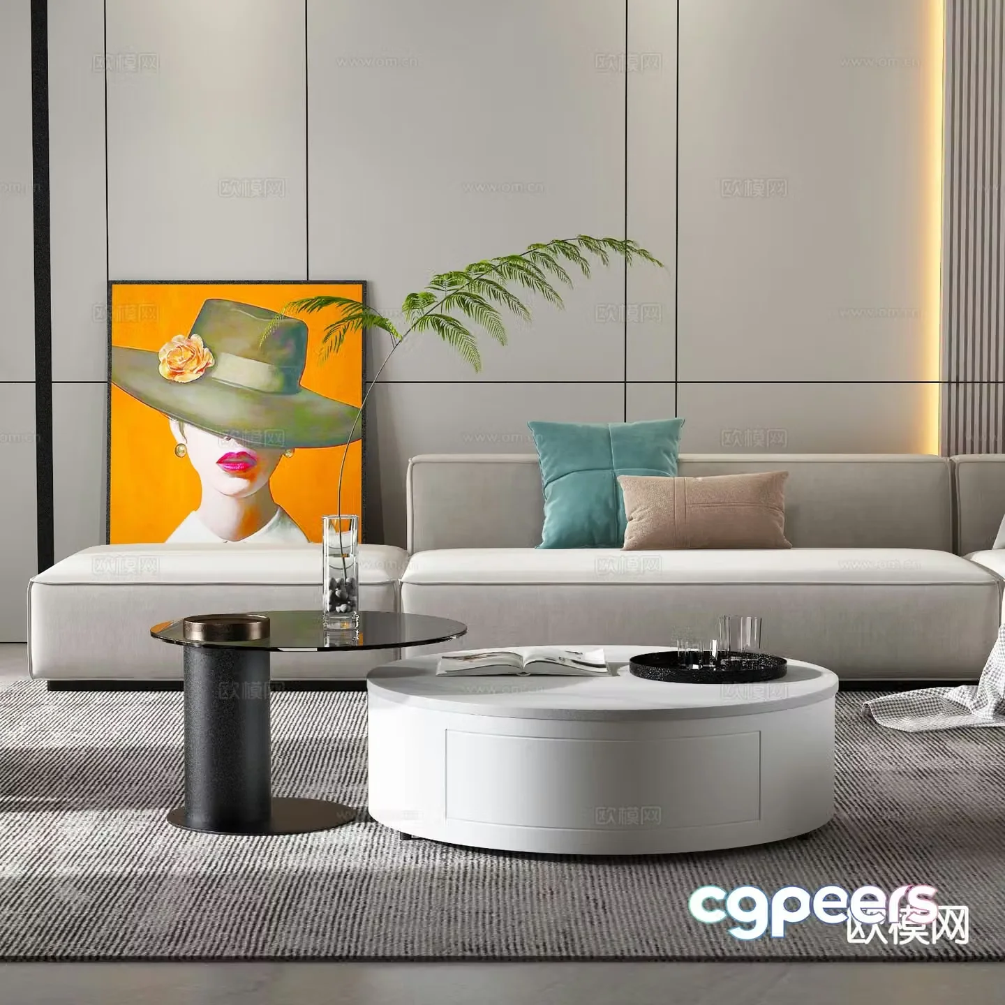 Minimalist coffee table mother-in-law coffee table 3d model