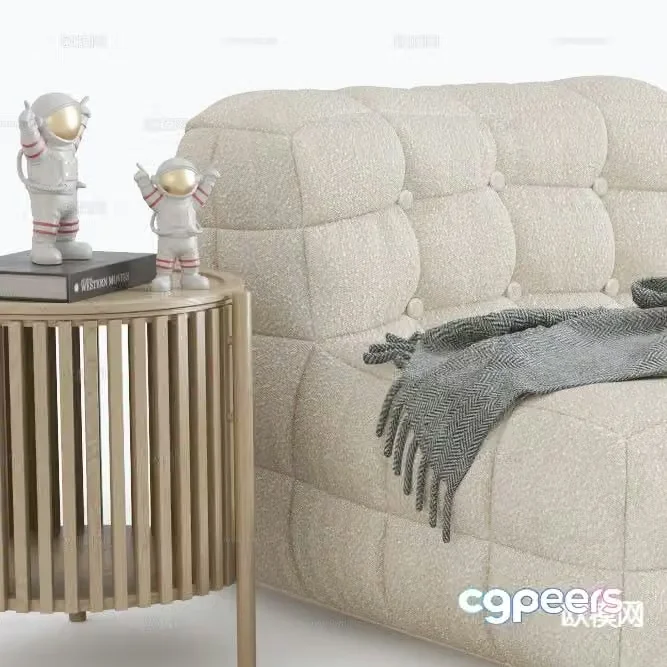 Wabi-sabi style lazy sofa 3d model