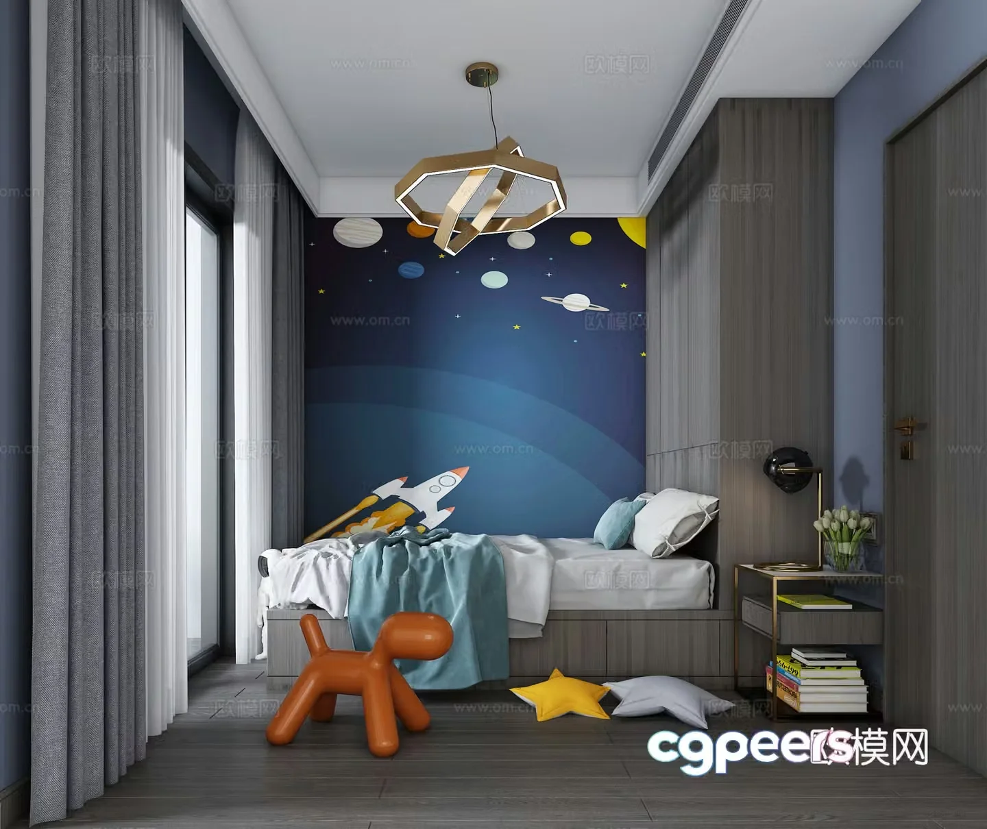 Modern children’s room boy’s room kid’s room 3d model