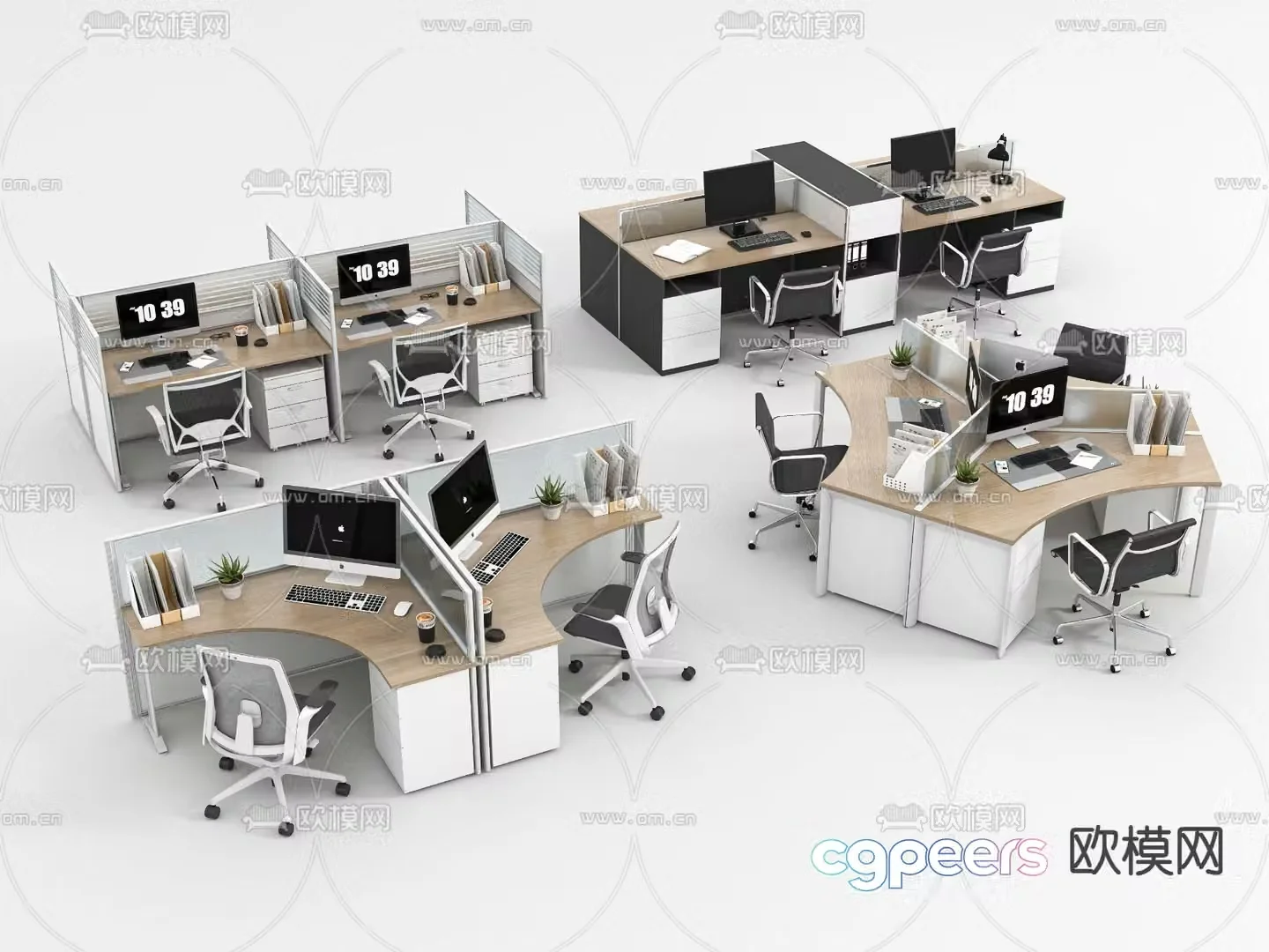 desk work station position card position 3d model