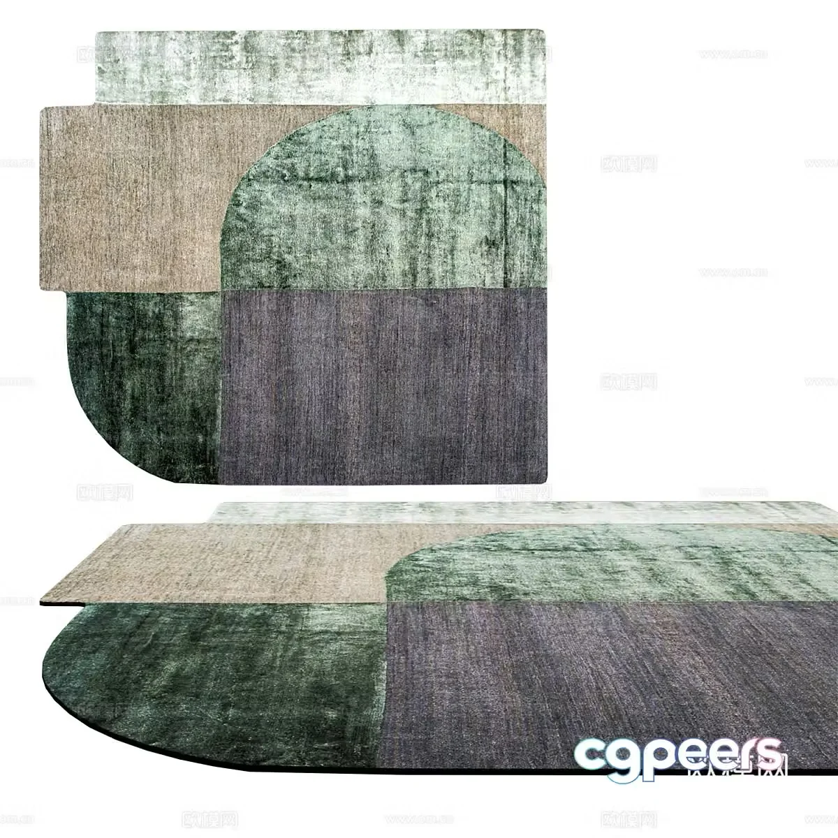 Modern minimalist carpet Carpet Simple carpet Polygonal carpet Living room carpet 3d model