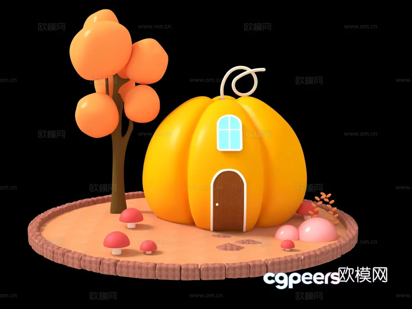 Creative Pumpkin House 3D Model