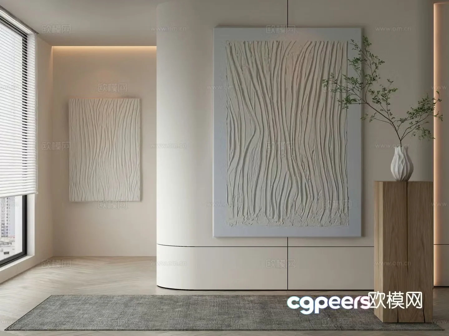 Modern texture painting decorative painting 3d model
