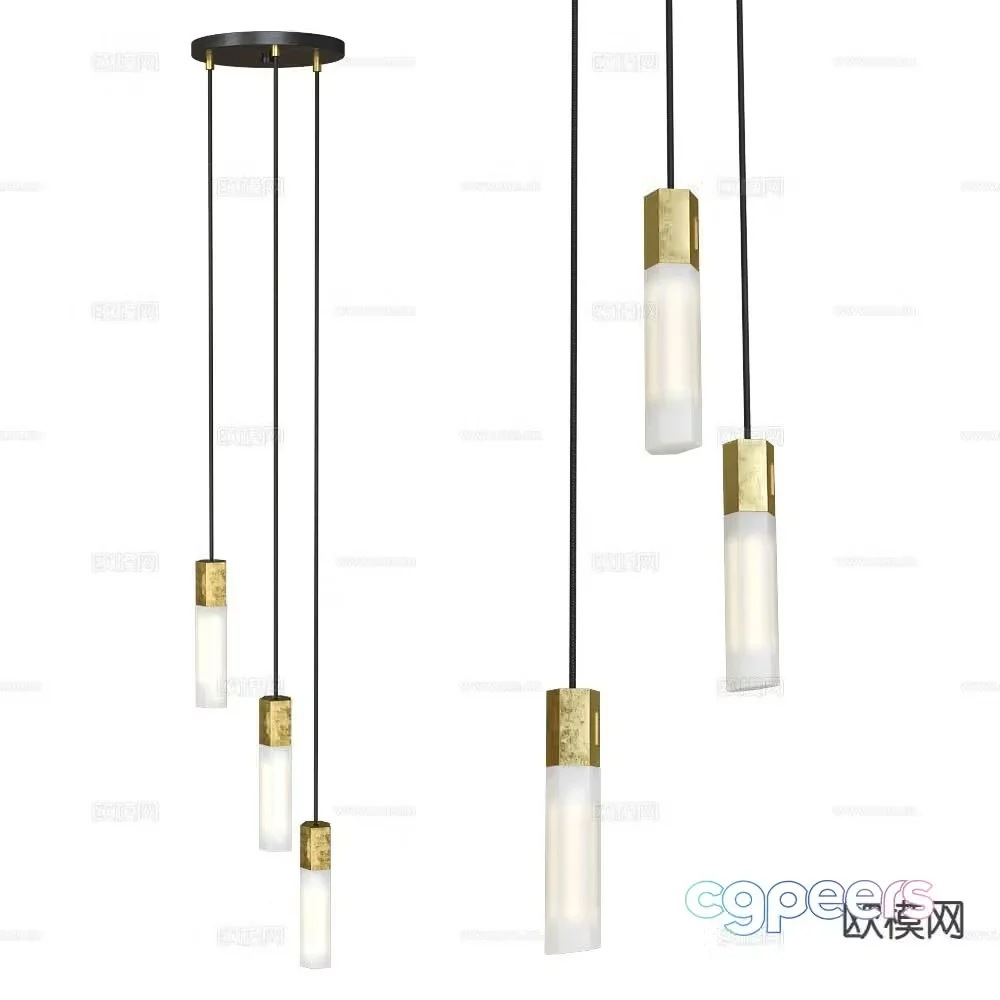 Tala round tube chandelier 3d model