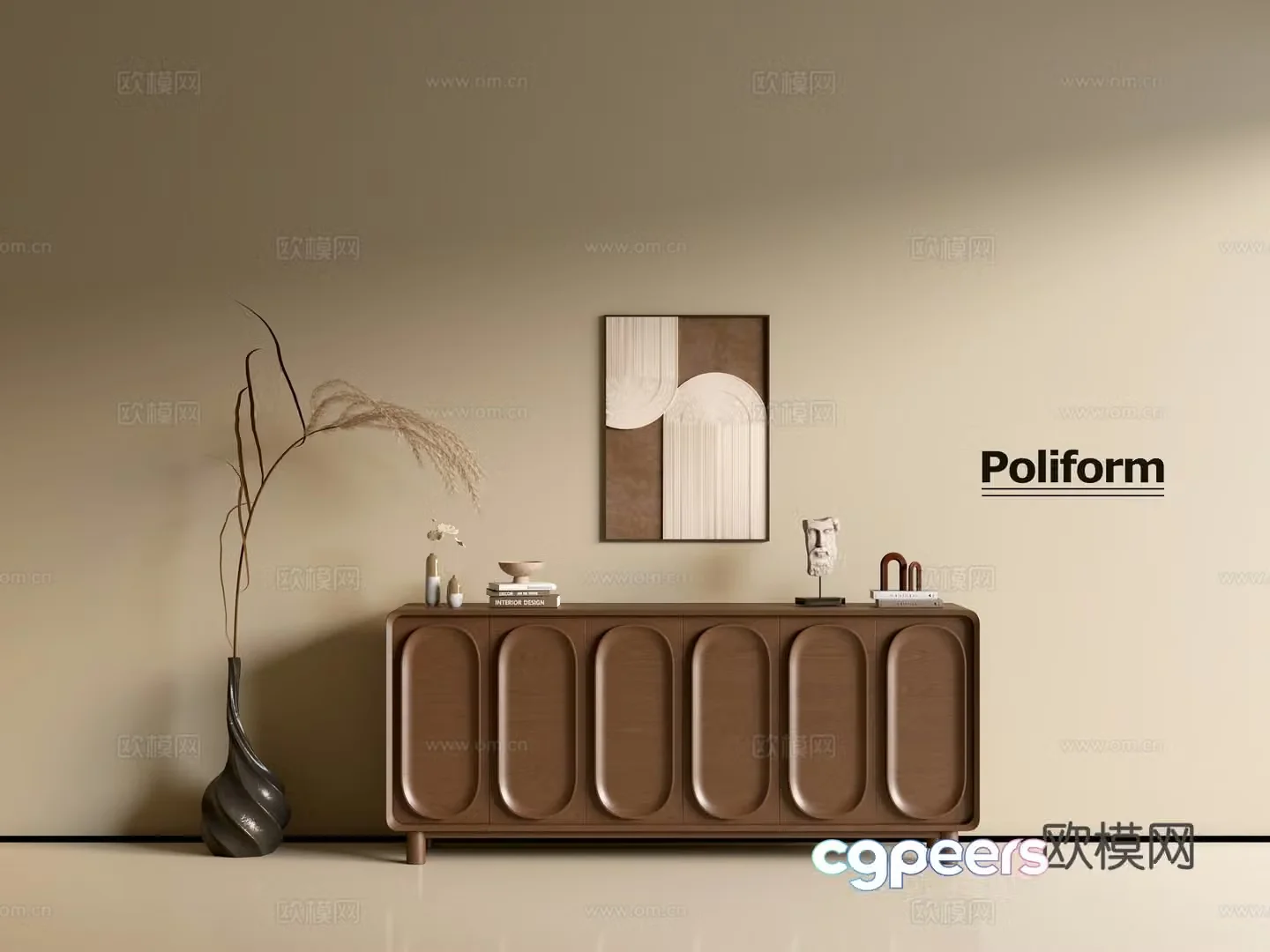 Modern wood grain cabinet ins wind minimalist wind cabinet whole cabinet sideboard balcony cabinet storage 3D model