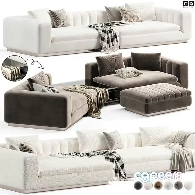 3ds Max Free – Minotti Riley 2-Seater Sofa