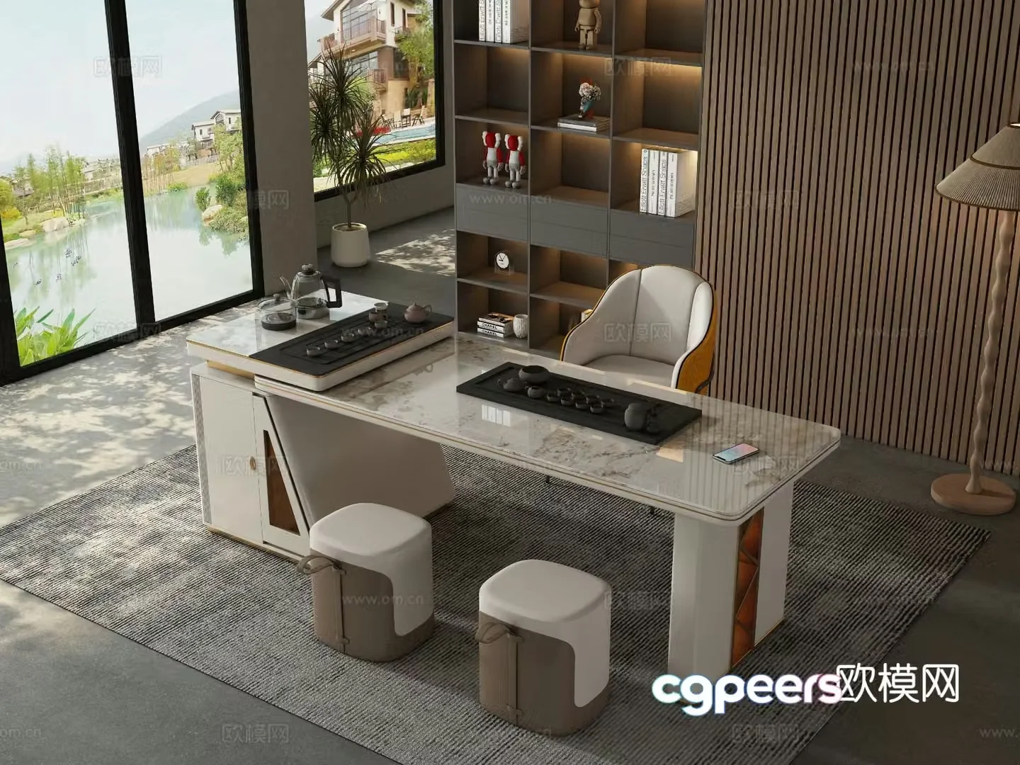 Modern tea table tea table 3d model