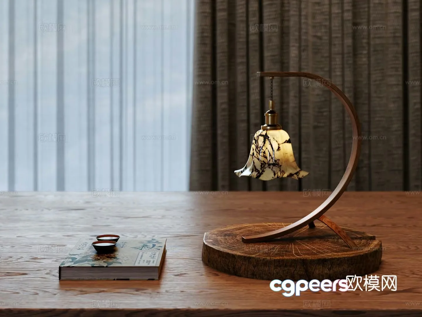 Medieval style desk lamp retro desk lamp 3d model