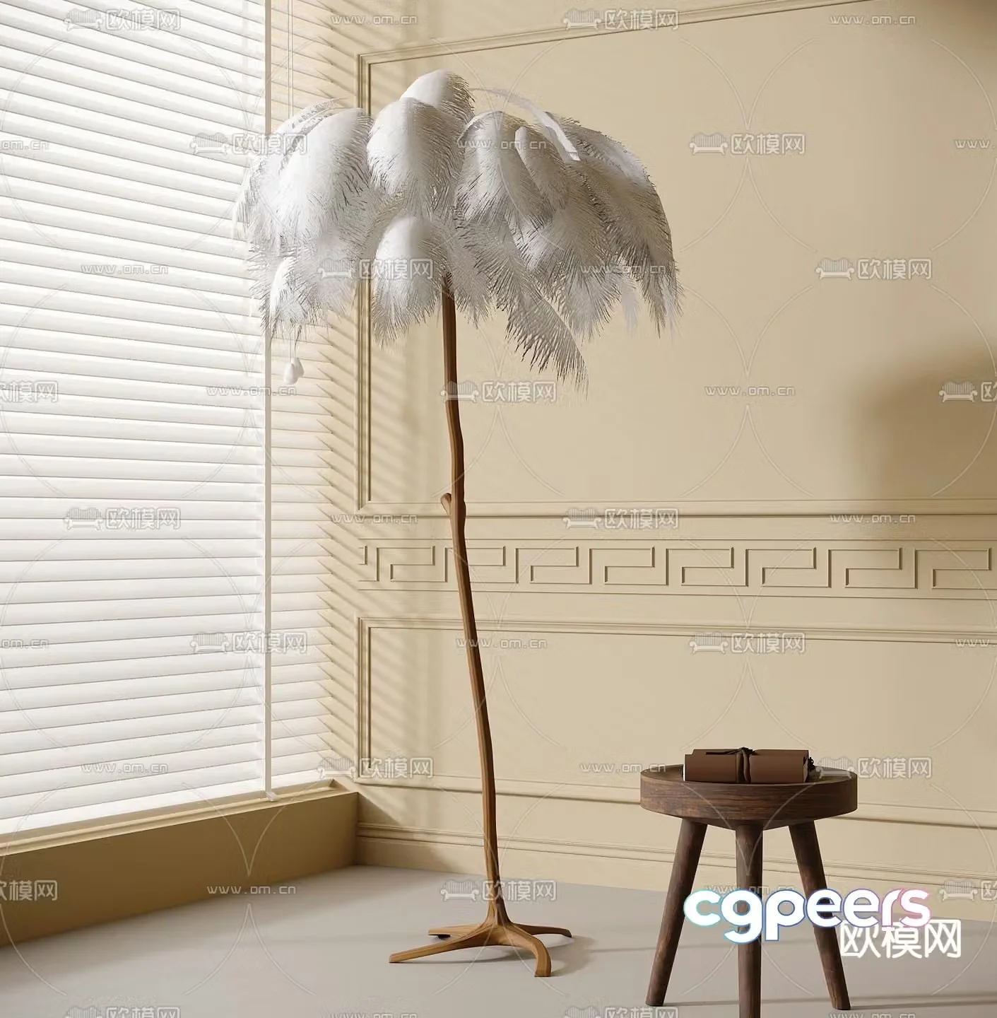 Feather Floor Lamp 3D Model