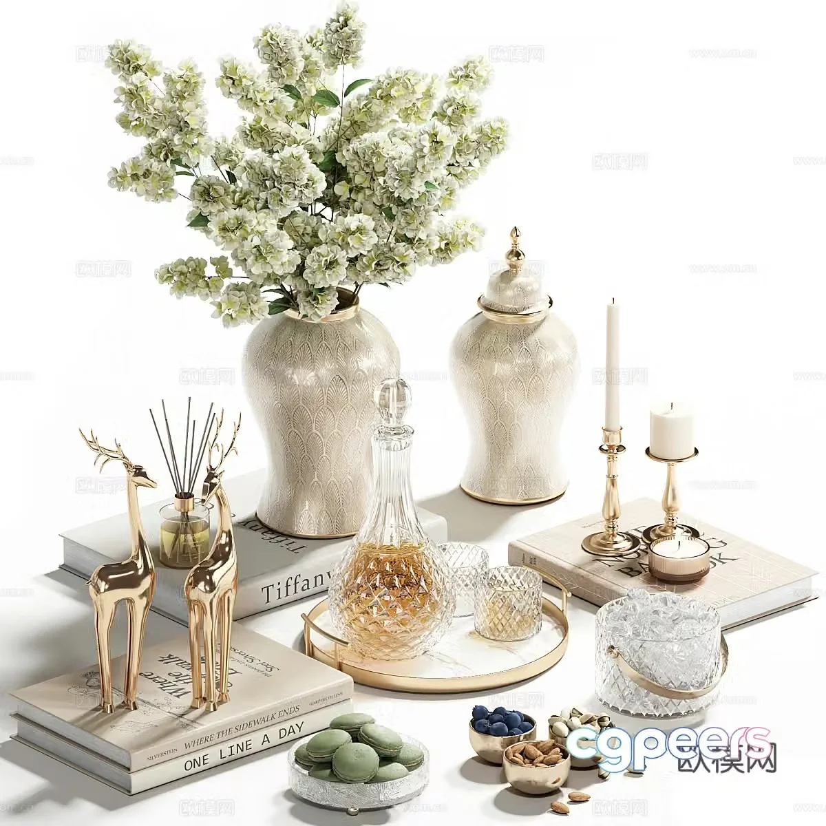 New Chinese style light luxury ornaments 3D model