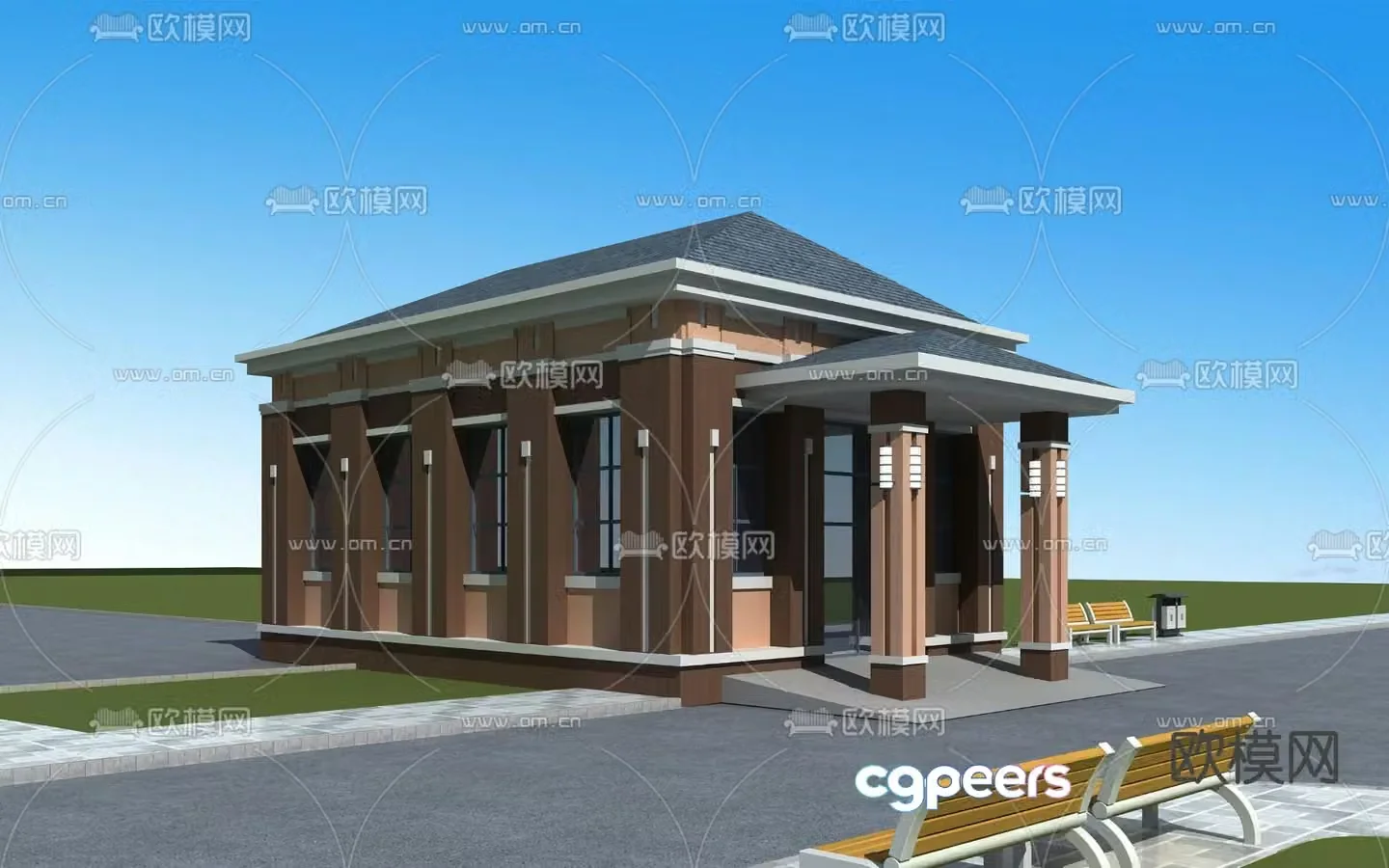 Postmodern property house exterior 3D model