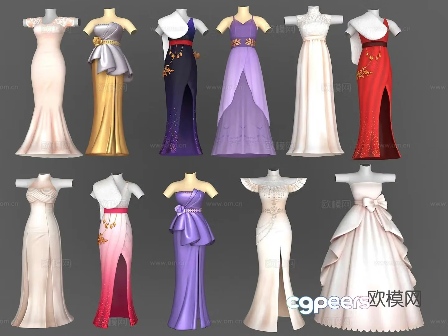 Evening dresses women’s clothing skirts slim skirts cartoon clothes bridal skirts dress 3d model