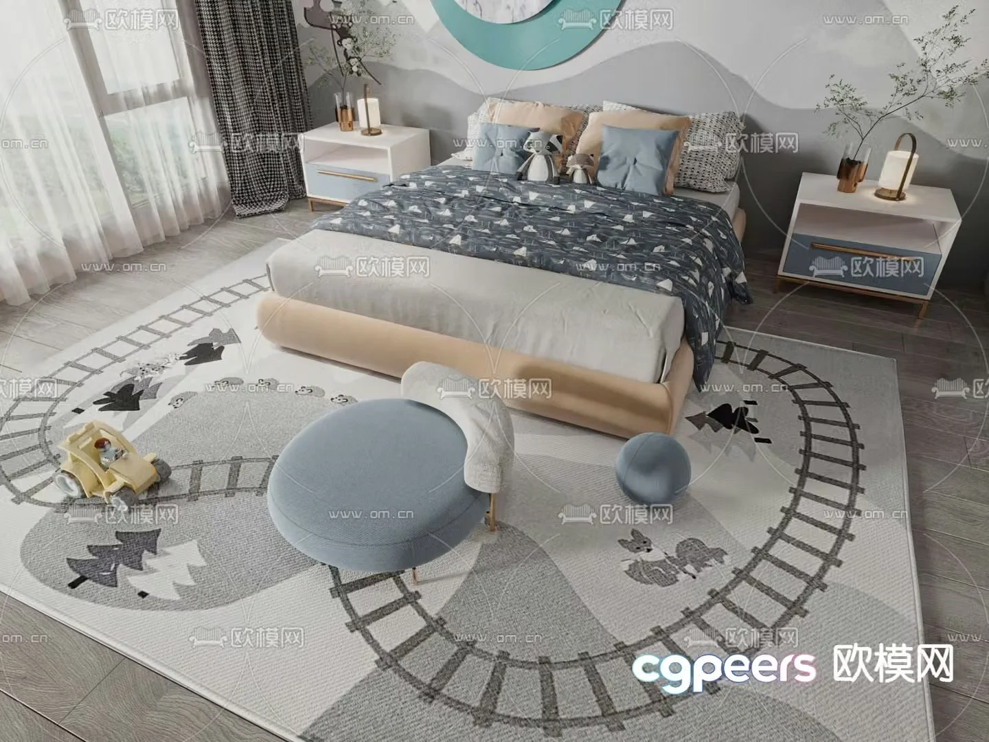 Modern children’s bed 3d model