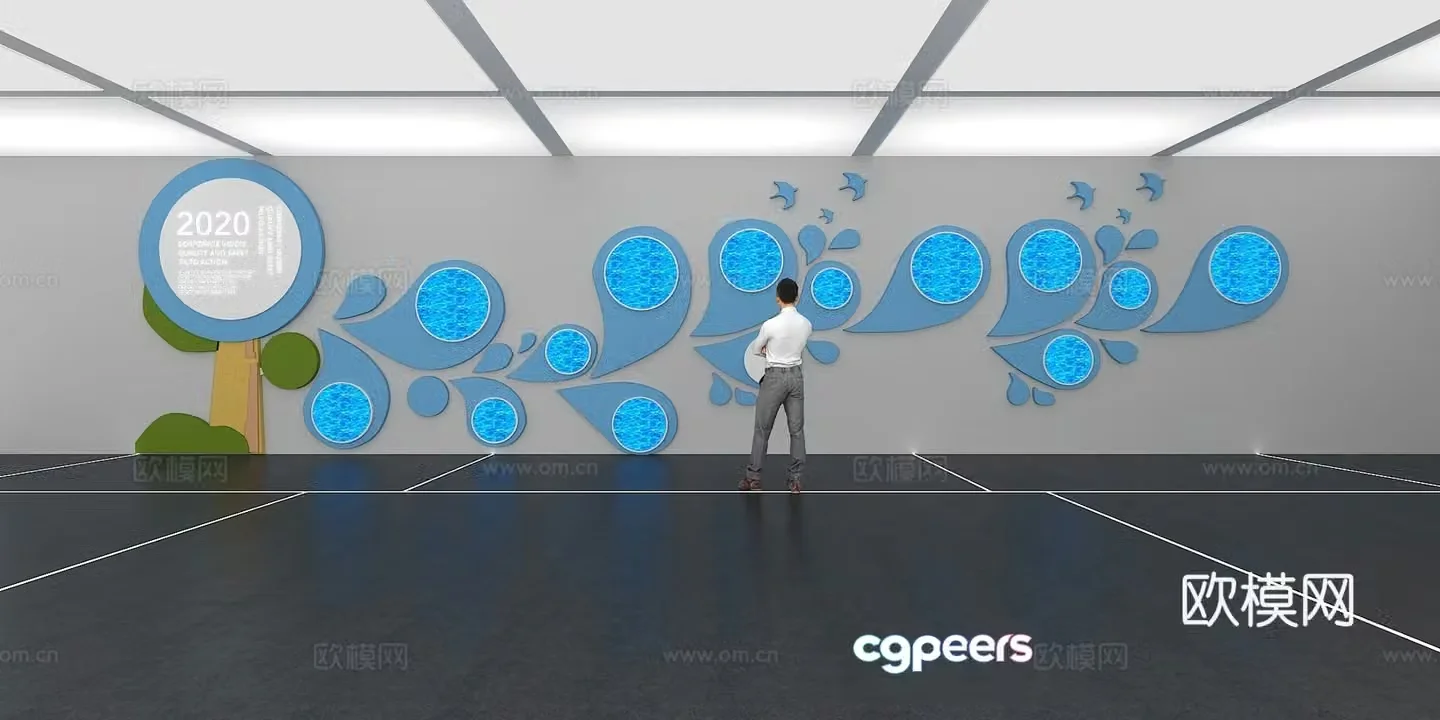 Cultural wall Children’s cultural wall Display wall Classroom Exhibition hall Campus culture Corridor Teaching 3D model