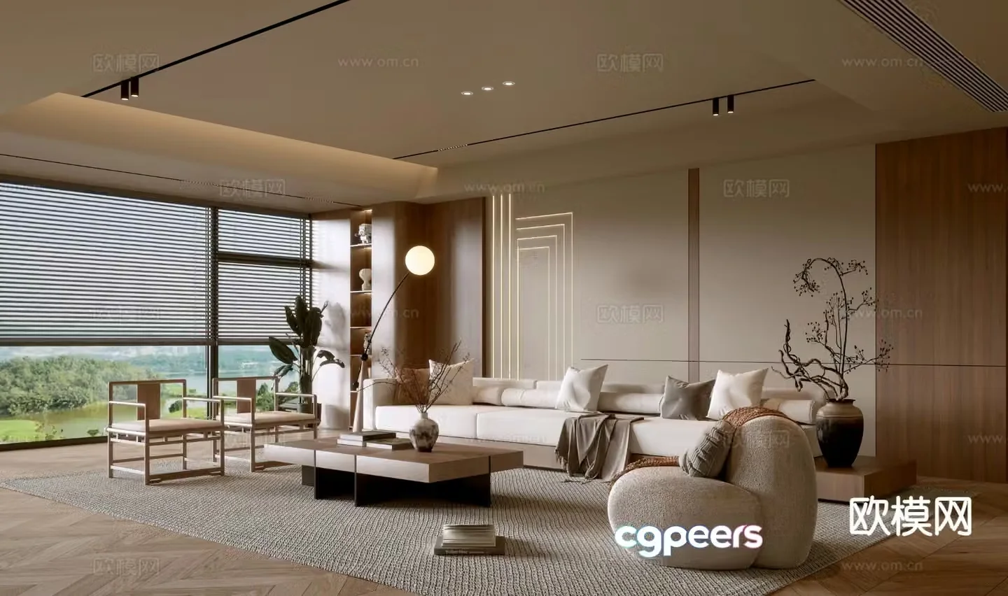 Wabi-sabi living room 3d model