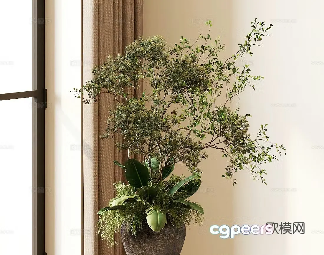 Flower art simulated plants flower arrangement green plants 3D model