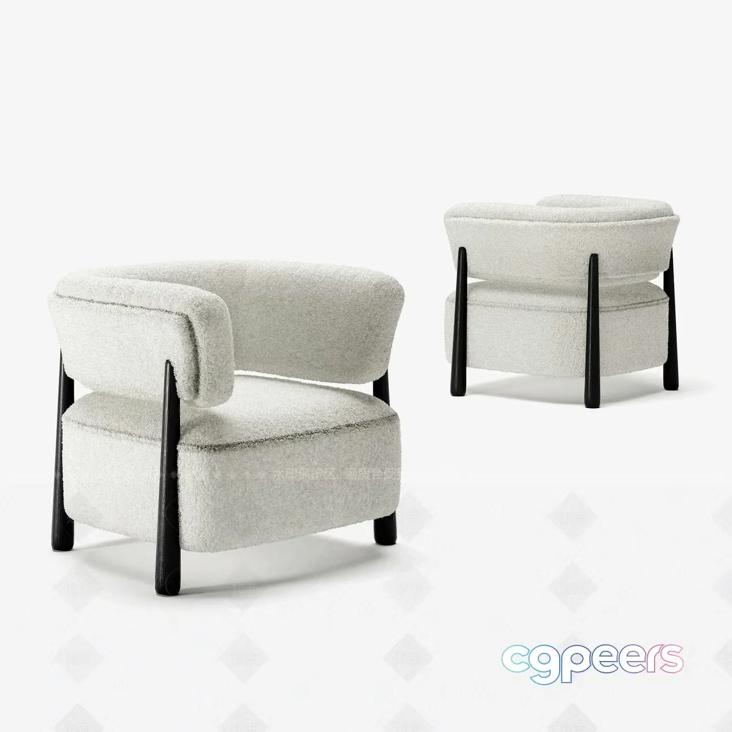 Modern White Chairs 3D Model – 16892 – VRAY Render