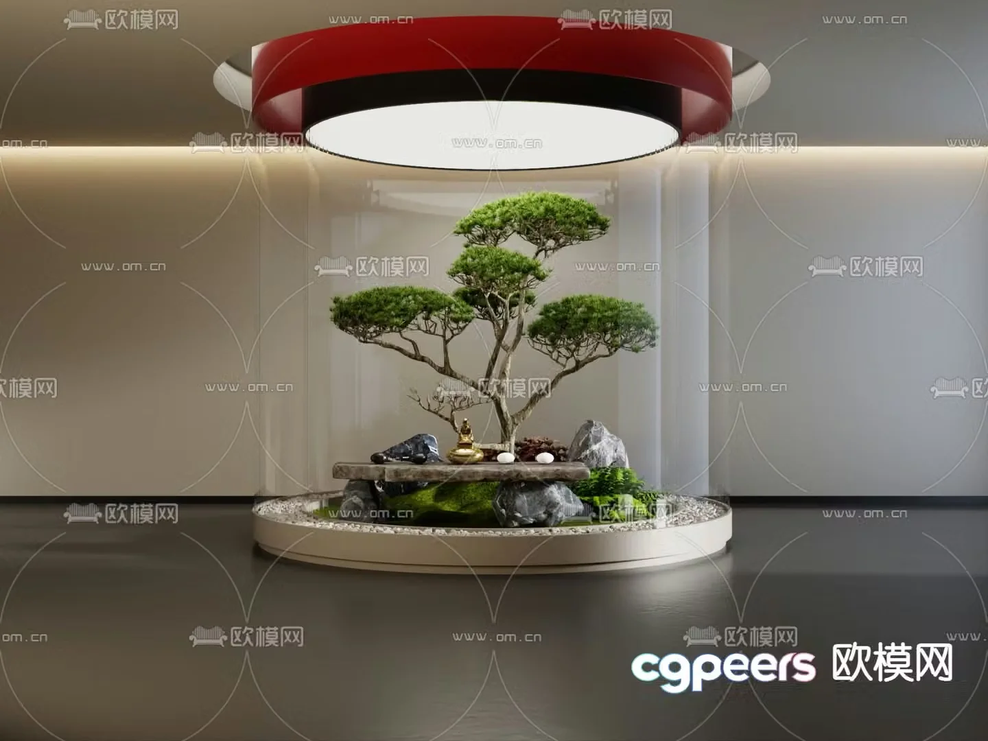 Indoor landscaping bryophytes 3d model