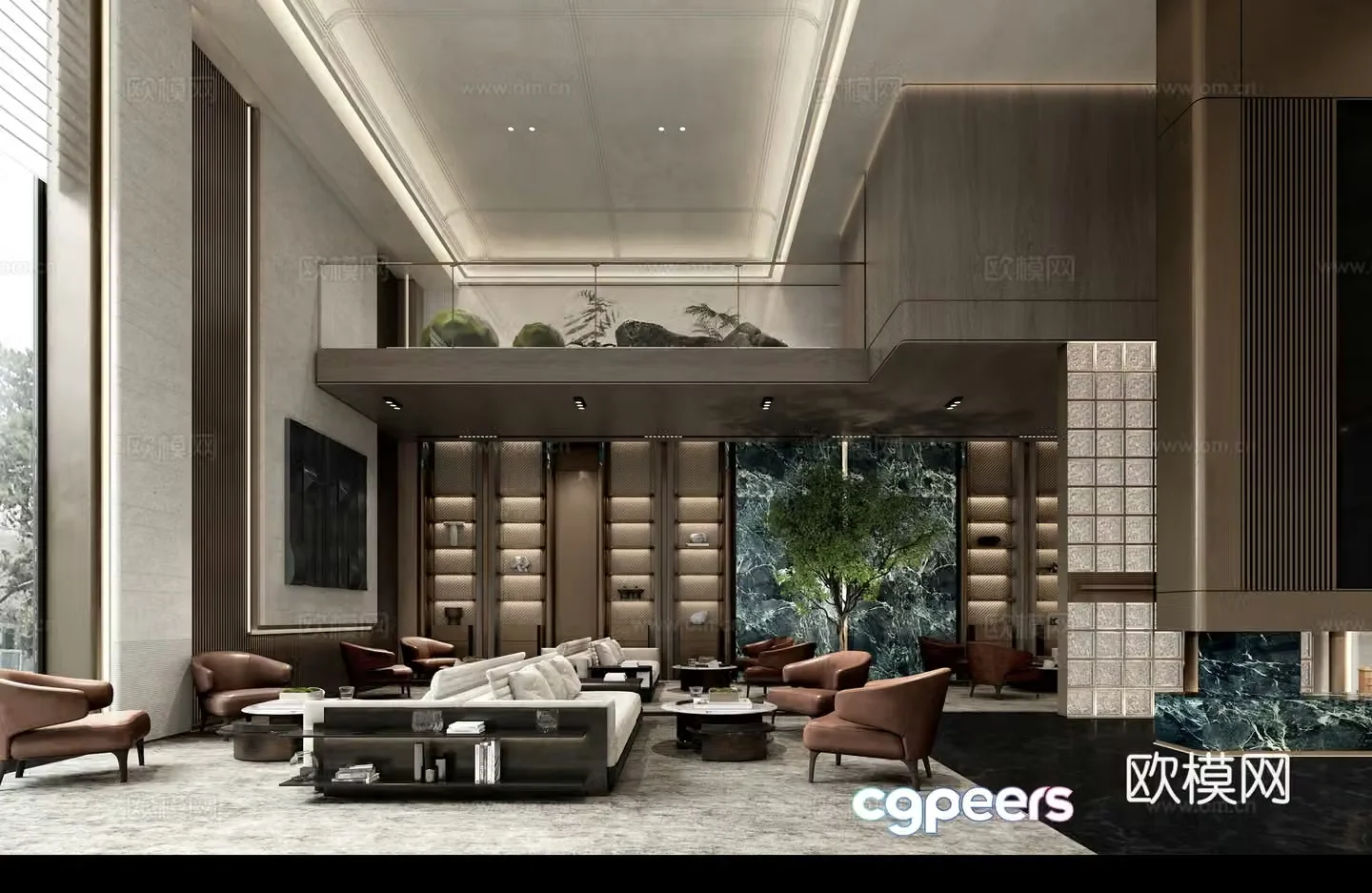 Modern sales office negotiation area 3D model