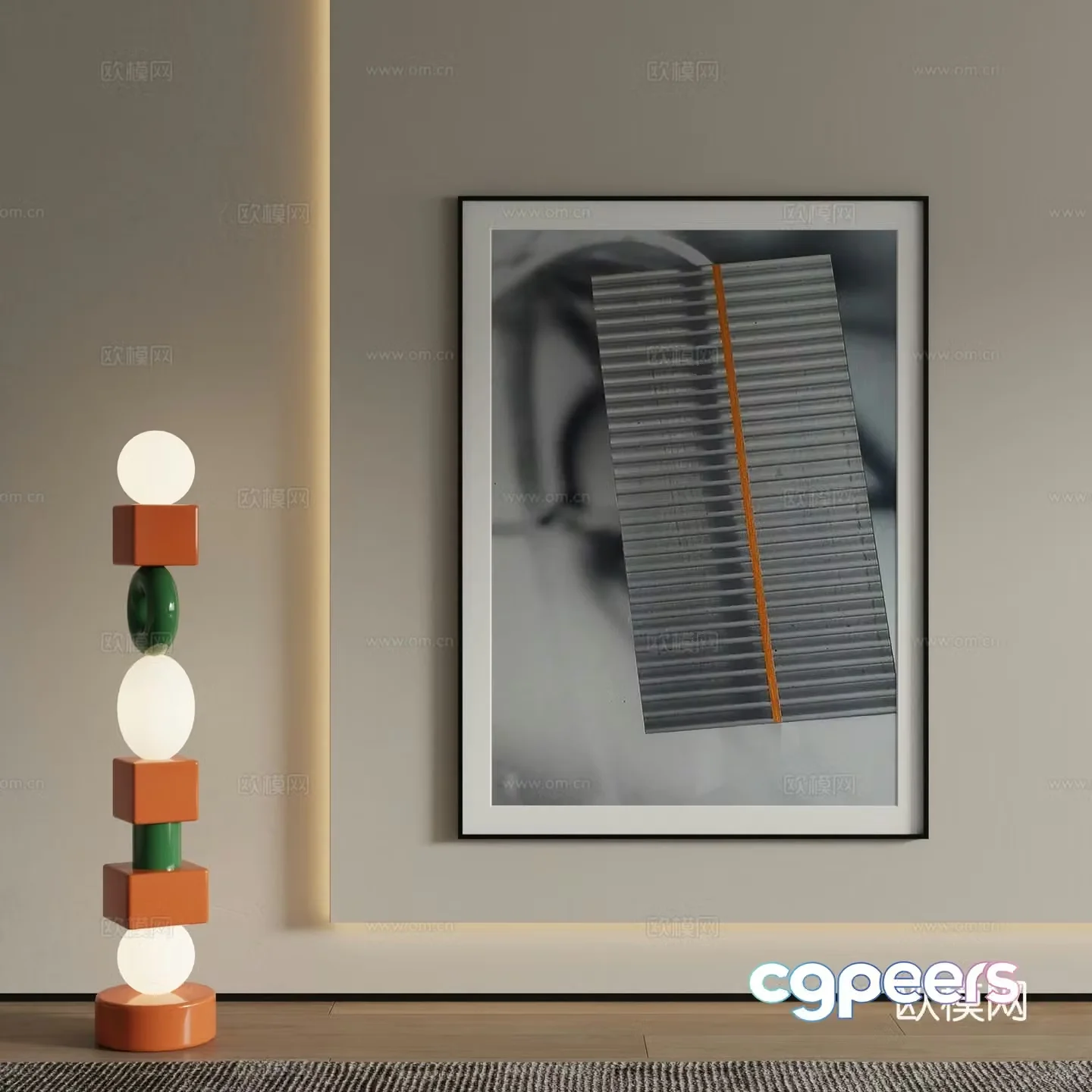 Modern decorative painting Art painting 3d model