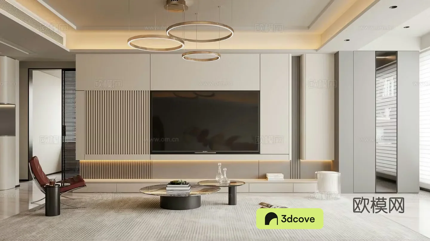Modern living and dining room