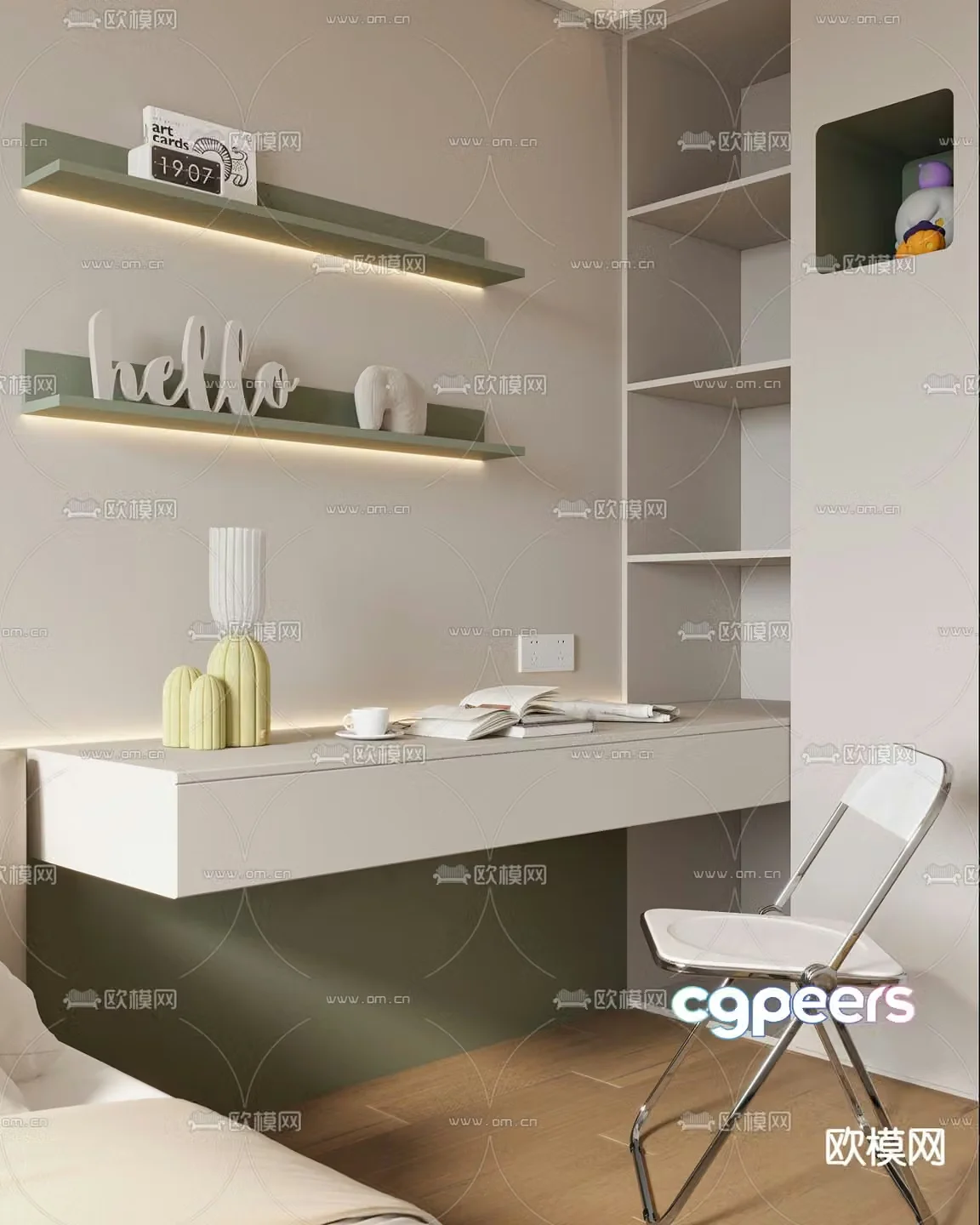 Children’s desk study table 3d model