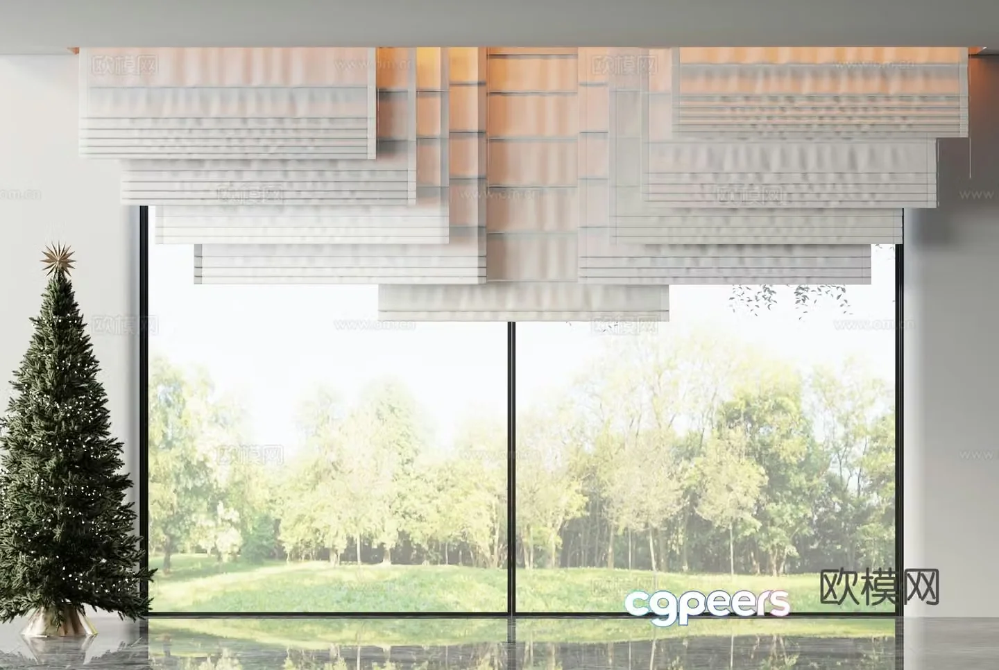 Modern curtain gauze curtain 3d model