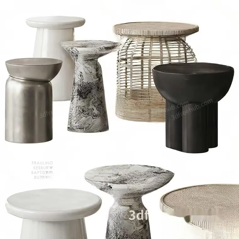 A Collection Of Stools 3D Model – 18946 – VRAY Render