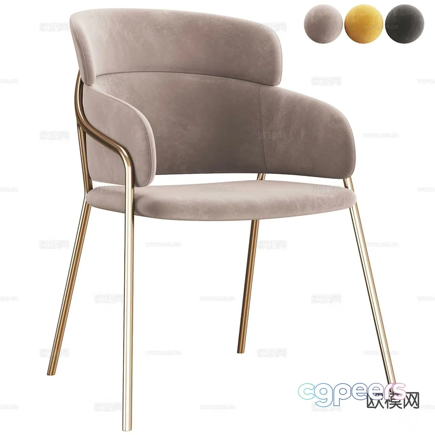Modern single chair dining chair 3d model