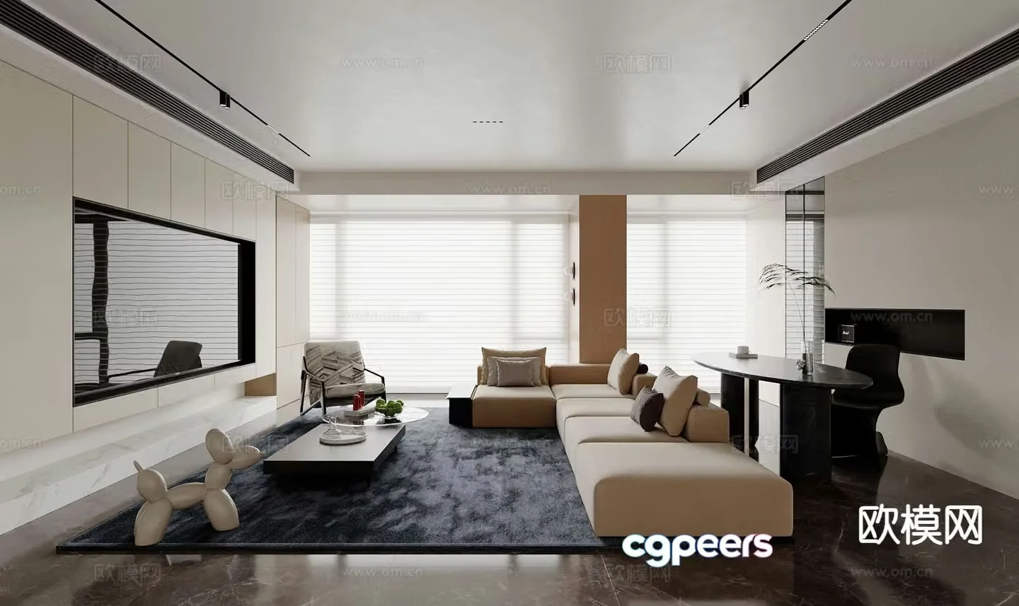 Modern living room 3d model