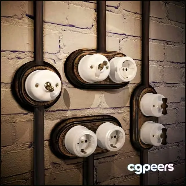 3ds Max Free – Outlets and switches in the loft