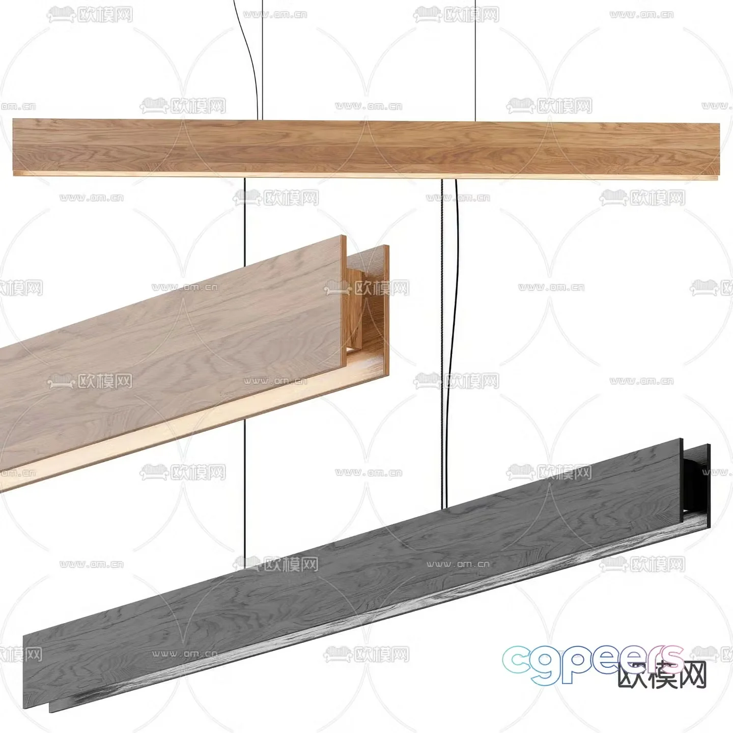 Office chandelier long chandelier 3d model