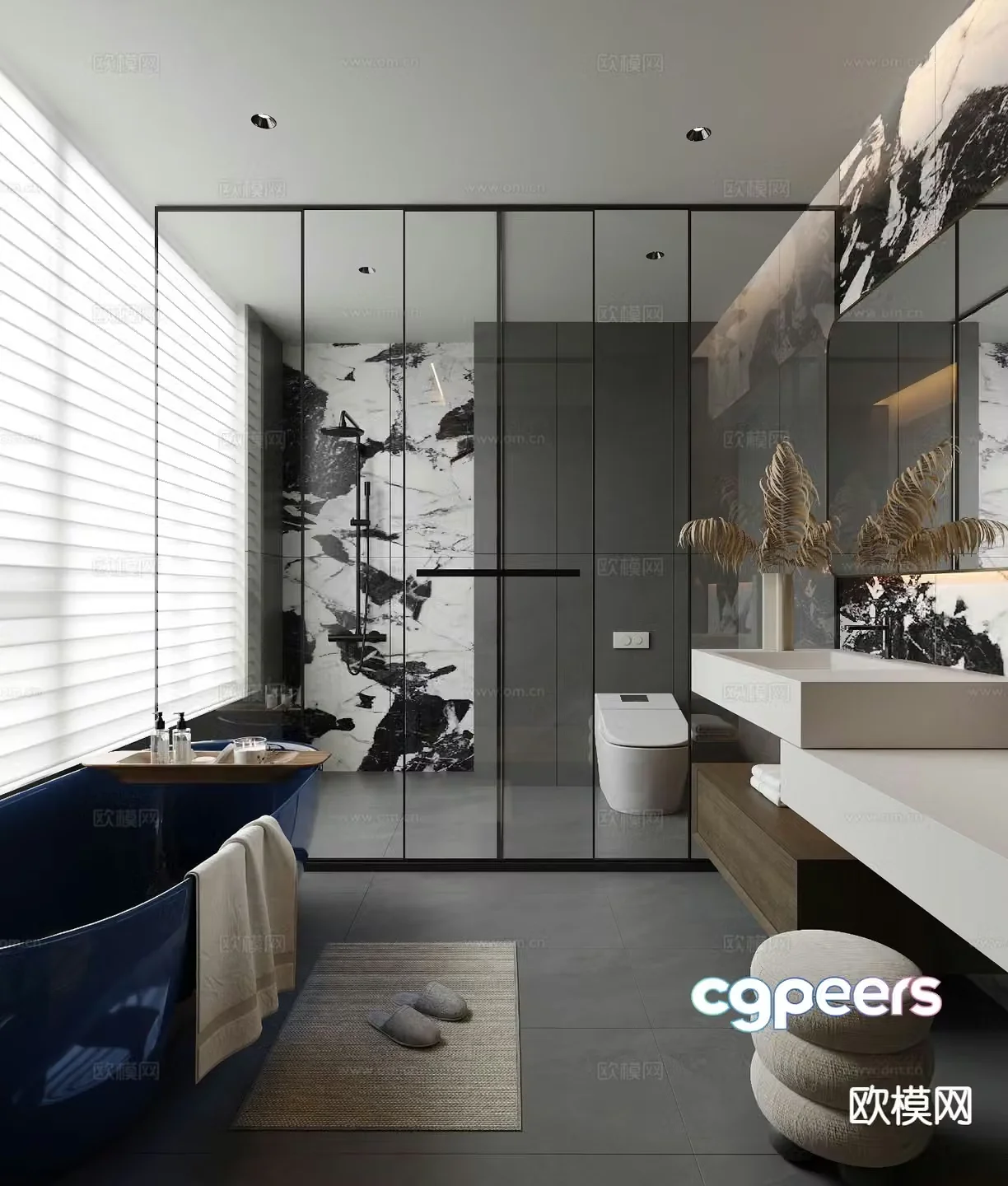 Modern bathroom bathroom toilet 3d model