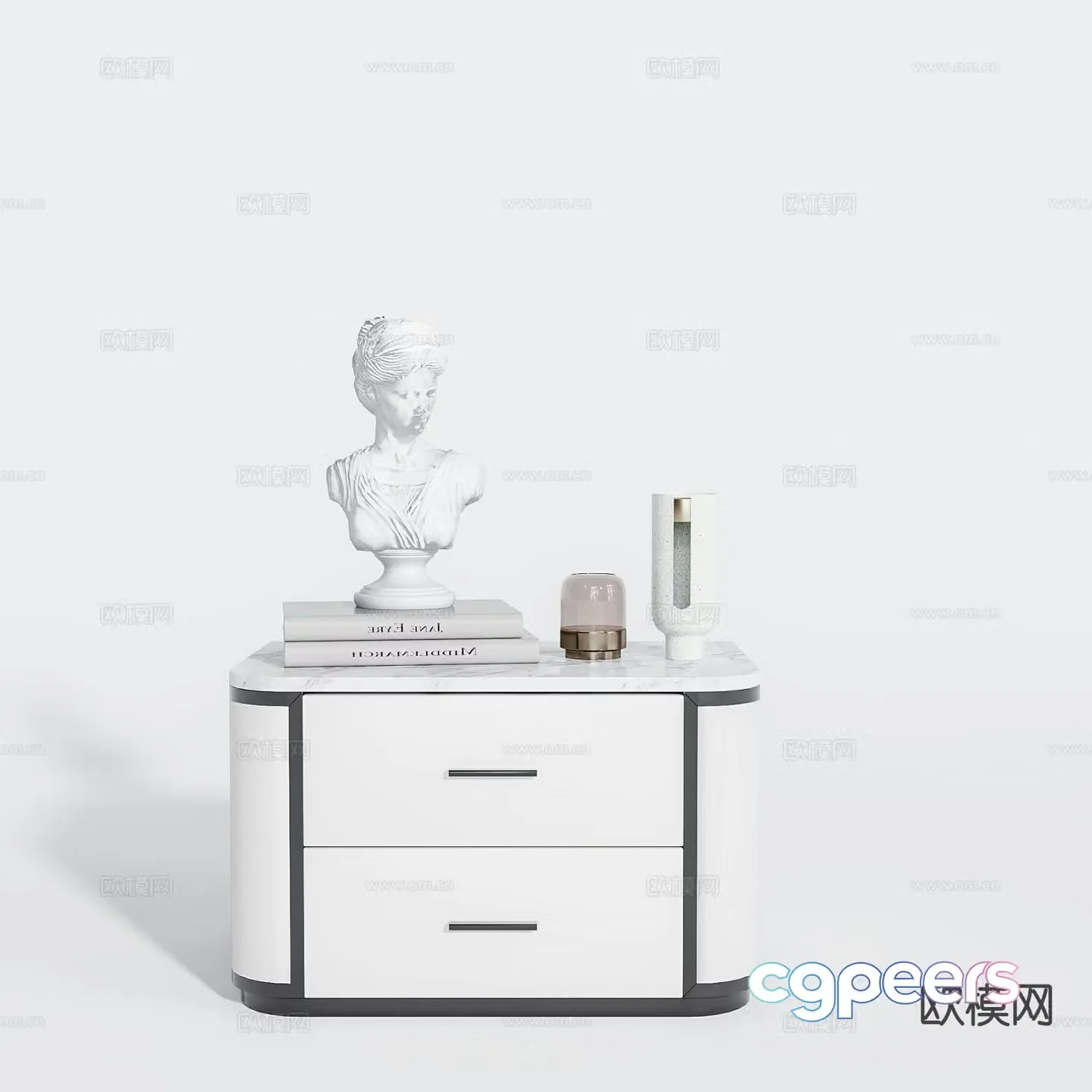 French bedside table 3d model