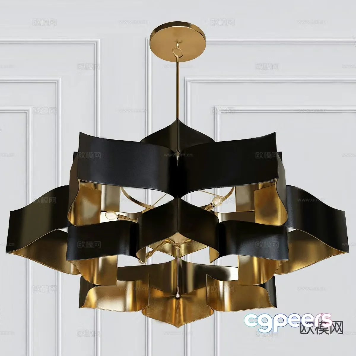 Light luxury art chandelier 3D model