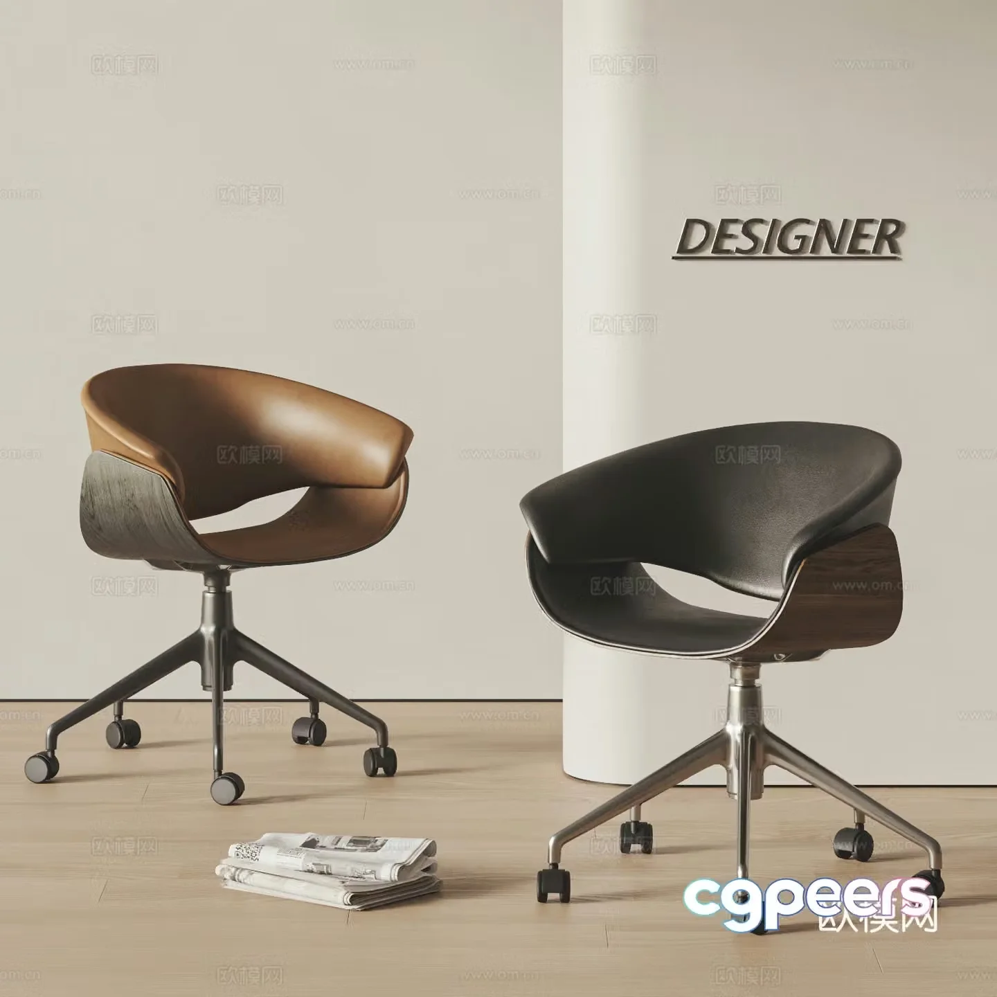 Modern medieval style office chair combination book chair writing chair boss chair training chair meeting chair 3d model