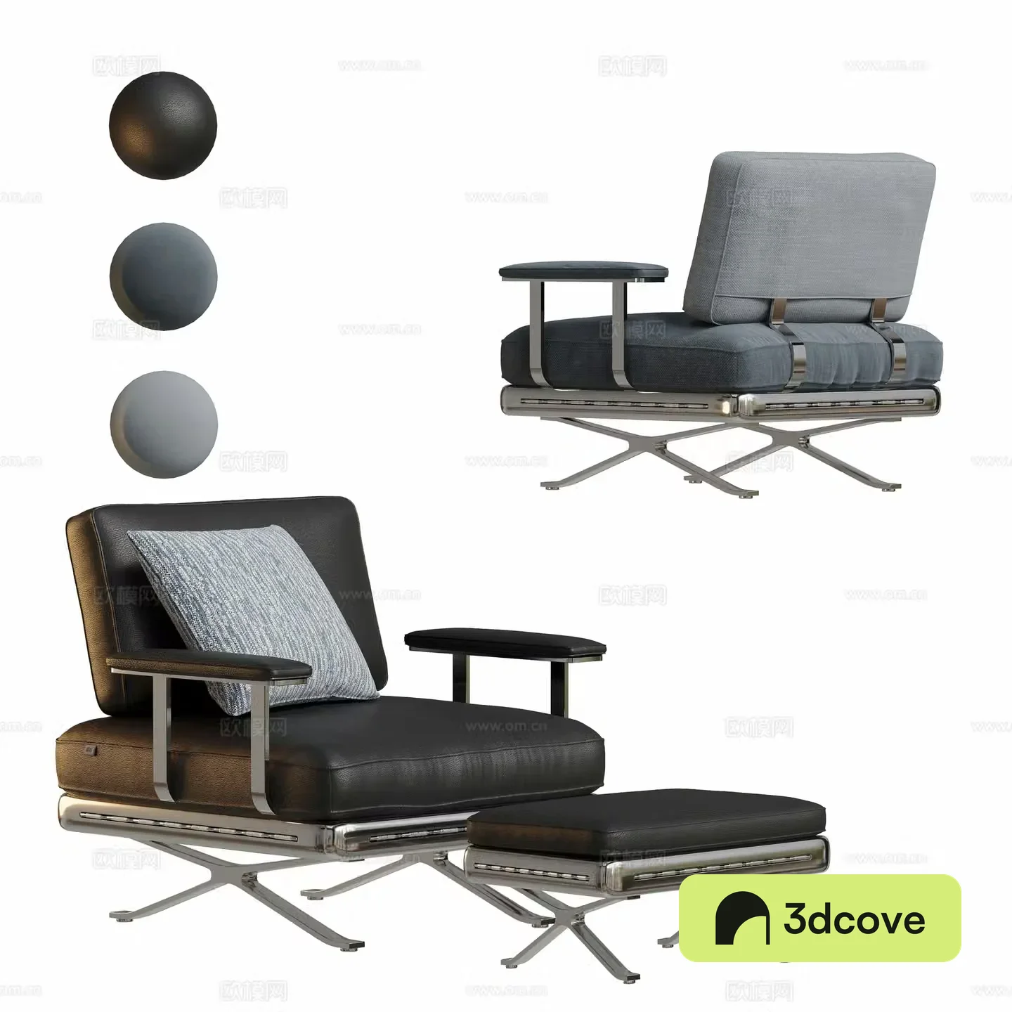 Leather sofa chair leisure chair