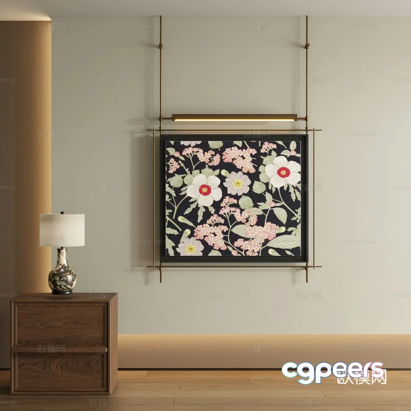 Modern boom decorative painting 3d model