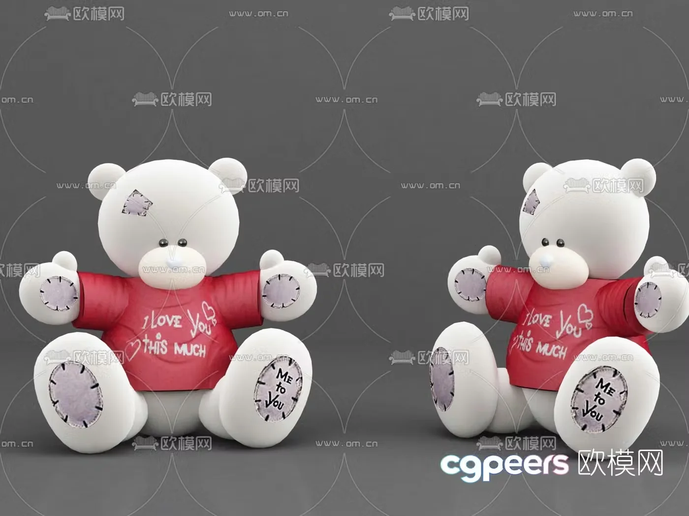 Modern bear doll toy 3d model
